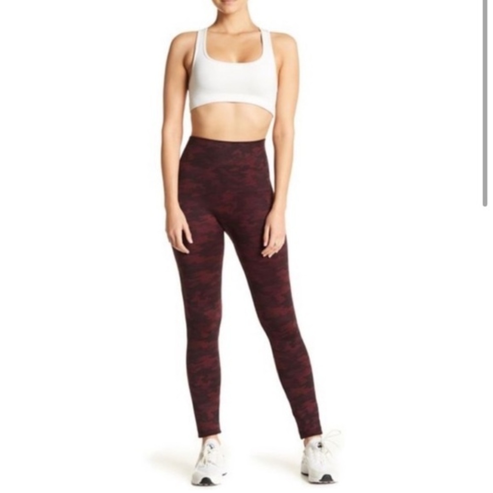 SPANX Women's Burgundy Camo Slimming Leggings Size XS NWOT